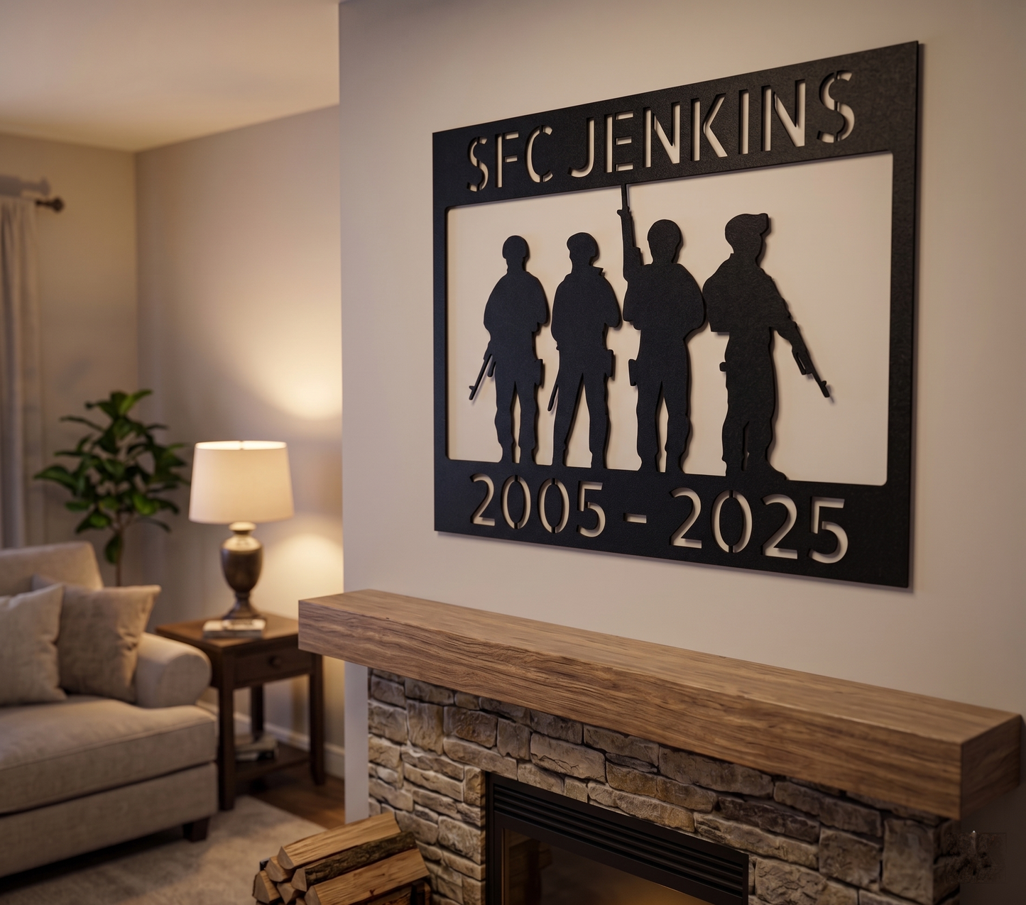 Custom Soldier Monogram Sign